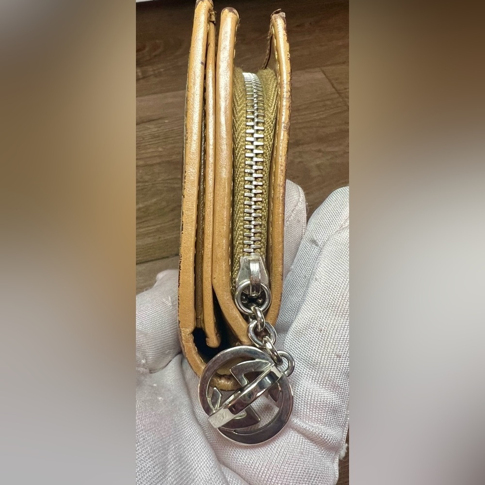 GUCCI Long Wallet with G Charm GG Canvas Leather in Beige - Picture 4 of 13